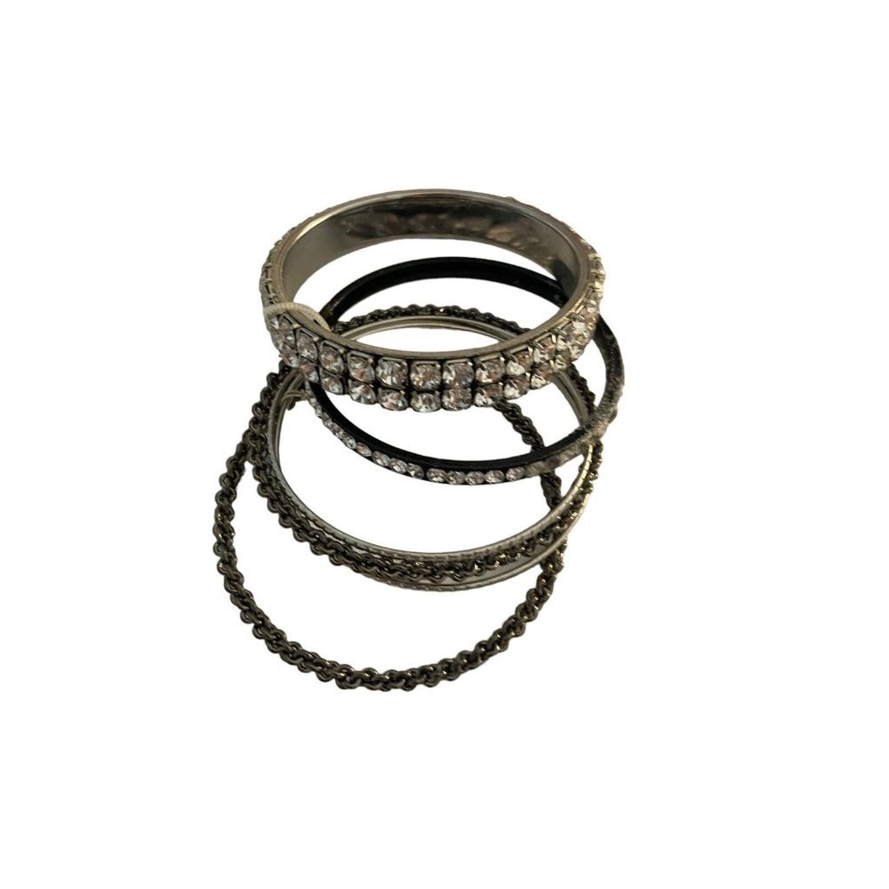 francesca's stacking bracelets bangle silver tone